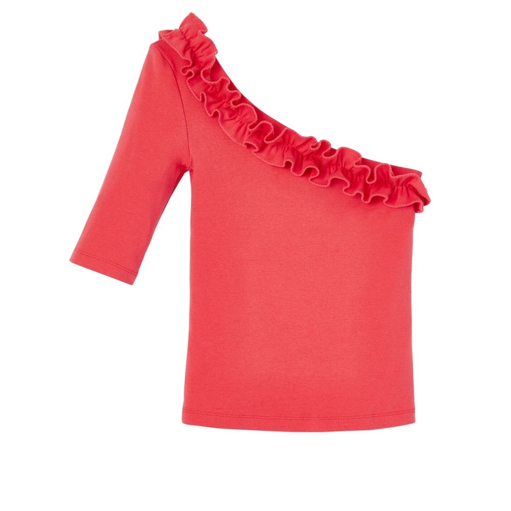 La Vie One Shoulder Ribbed Jersey Top - Picture 4 of 7